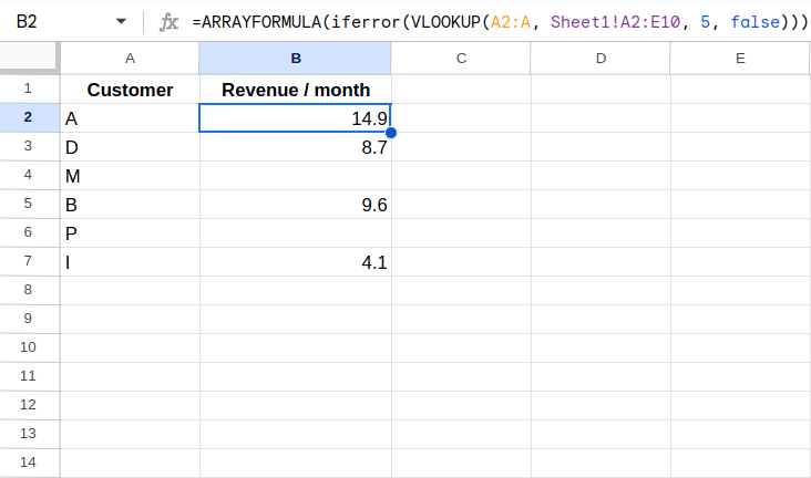 VLOOKUP errors are caught by IFERROR