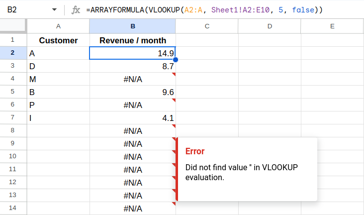 VLOOKUP produces lots of errors
