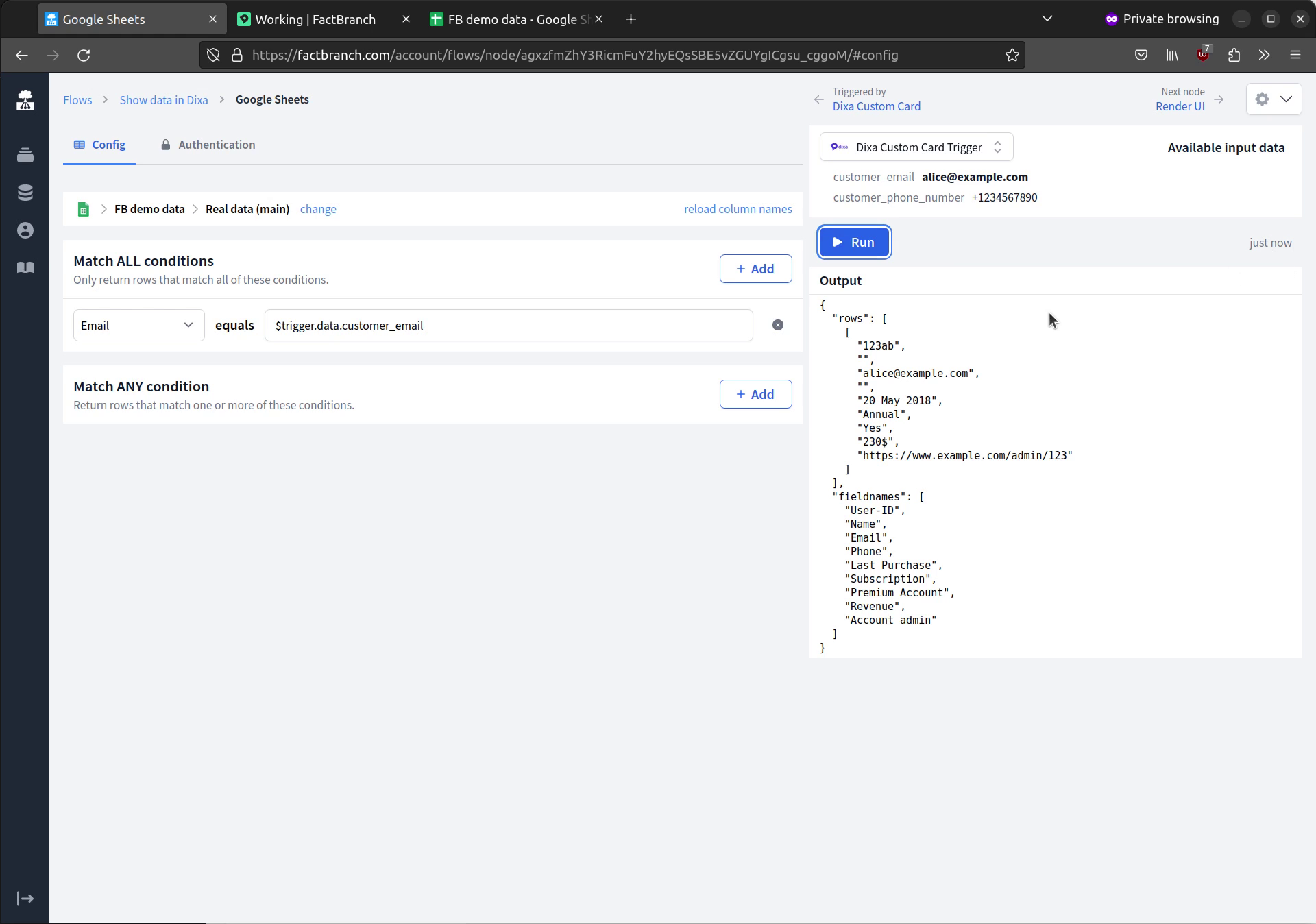 Filtering data from Google Sheets