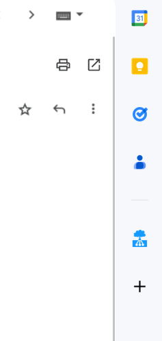 Extensions in the Gmail sidebar