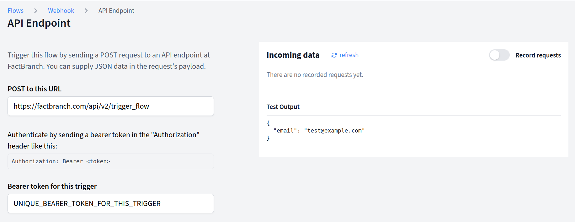 Webhook configuration